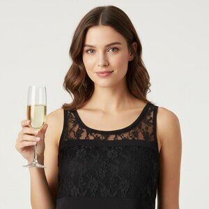 Express Elegant Black Lace Sleeveless Top